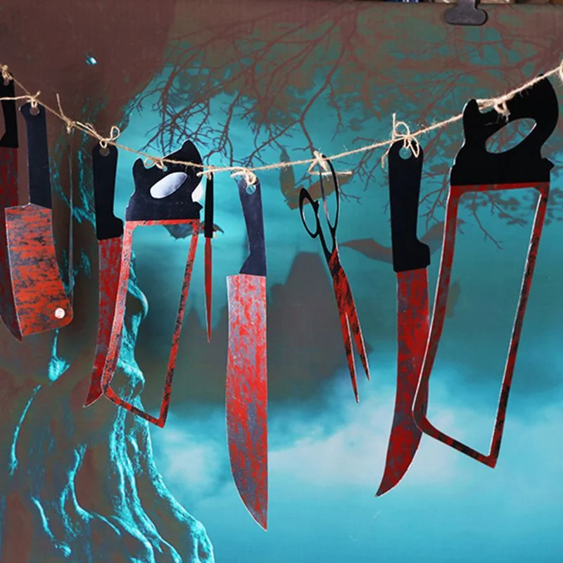 Cosplay Prop Knife - 12Pcs Halloween Fake Blood Knife Garland