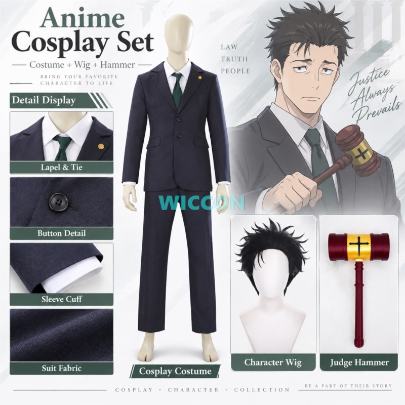 Cosplay Prop Business - Hiromi Higuruma Cosplay Suit Costume Wig