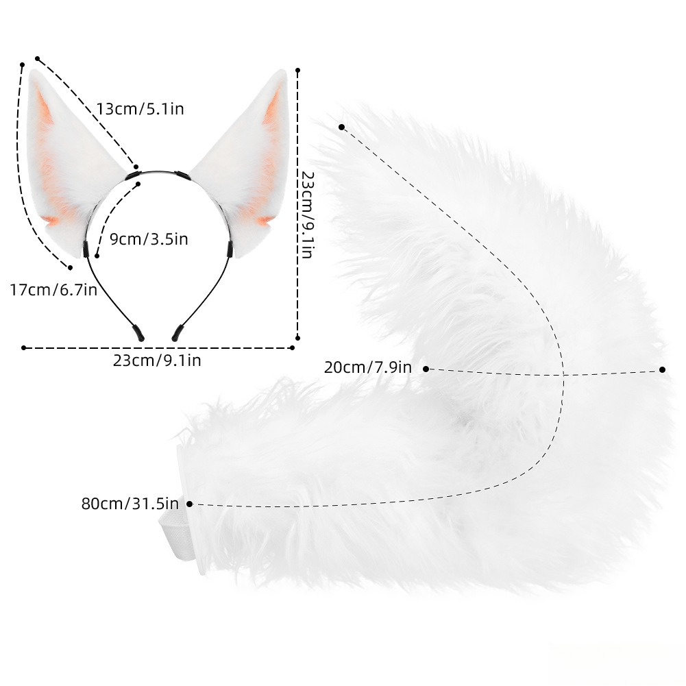 Tail Kemonomi Faux Fur Fox Ear - Cosplay Prop Kit ulasan dan harga