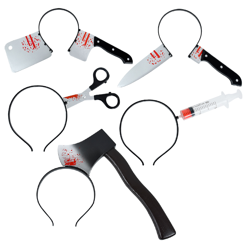 1Pc Halloween Horror Wear Head - Cosplay Prop Knife ulasan dan harga