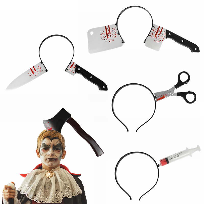 1Pc Halloween Horror Wear Head - Cosplay Prop Knife ulasan dan harga
