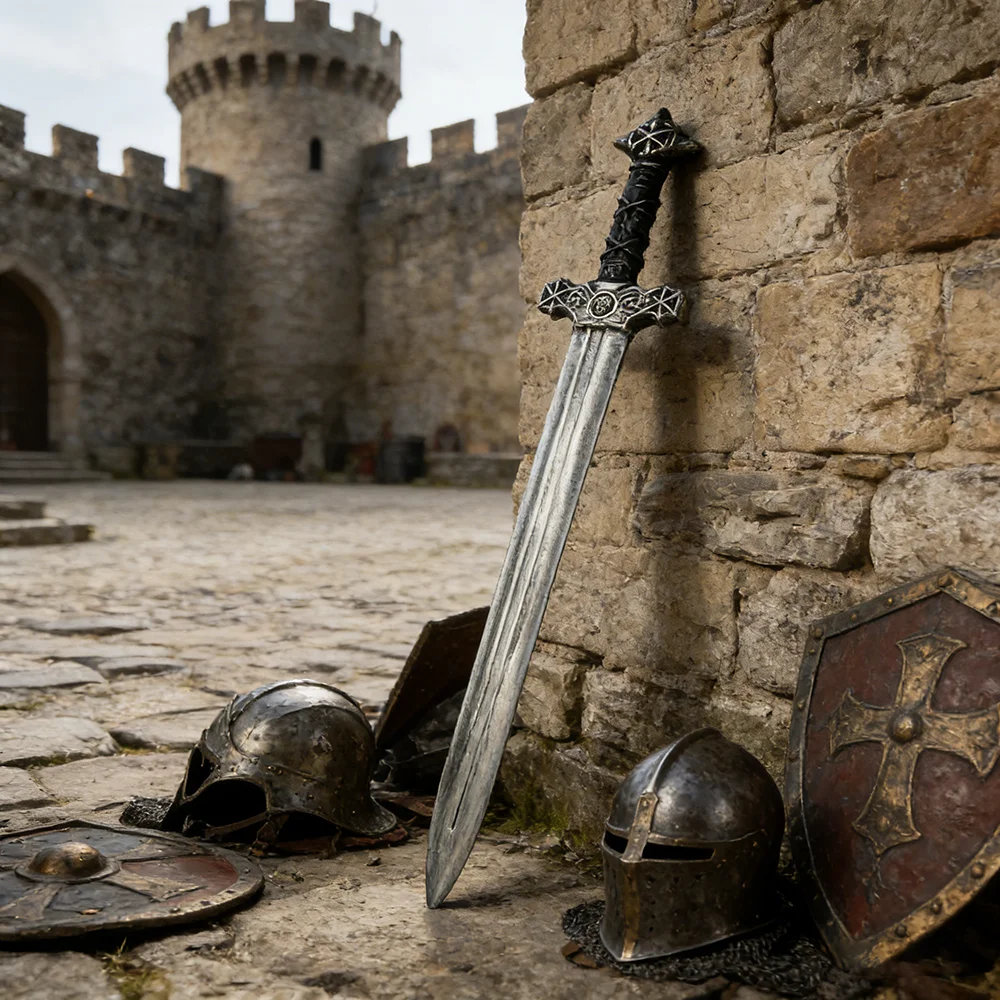 60cm Medieval Knight Sword Ret - Cosplay Prop Dagger ulasan dan harga