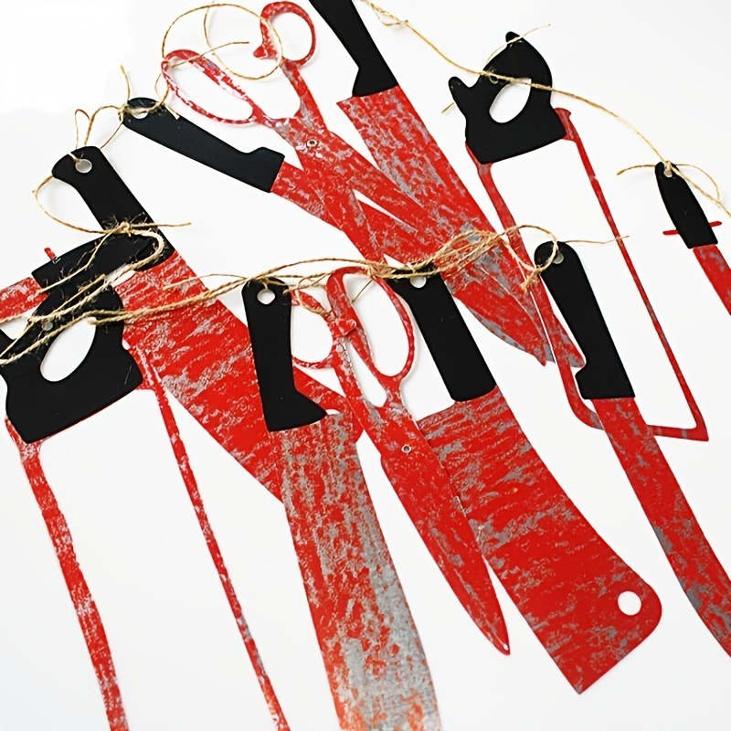 1-10Sets Halloween Blood Knife - Cosplay Prop Knife ulasan dan harga
